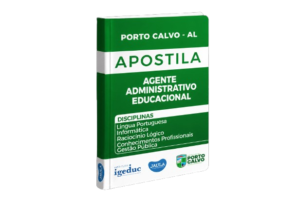 Imagem do curso: APOSTILA DIGITAL - AGENTE ADMINISTRATIVO EDUCACIONAL - PORTO CALVO - IGEDUC