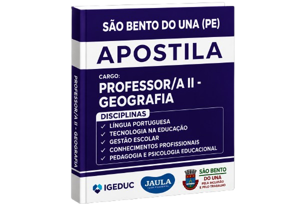 Imagem do curso: APOSTILA DIGITAL - PROFESSOR/A II - GEOGRAFIA - SÃO BENTO DO UNA - PE - IGEDUC 
